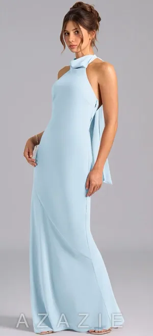 Azazie Sky Blue Chiffon Maxi Dress thumbnail 1