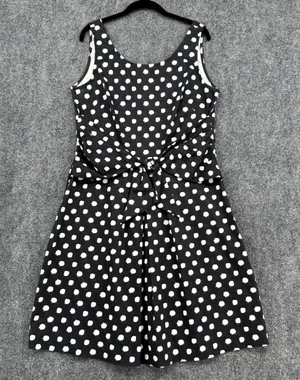 American Living Polka Dot Sleeveless FIt and Flare Midi Dress Scoop Neck Large thumbnail 1