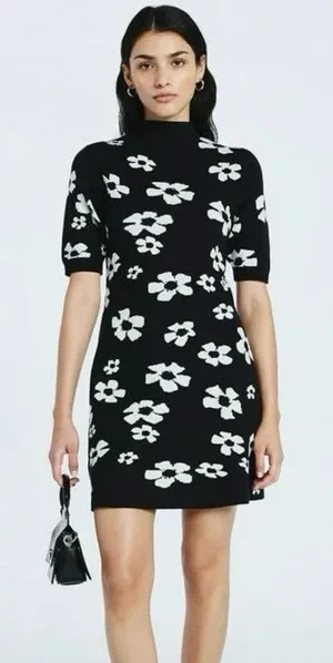 Scoop Black And White Floral Dress Size XL‎ thumbnail 1