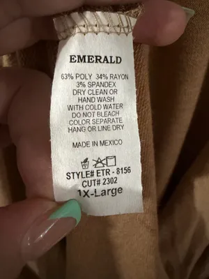 Emerald V-Neck Sleeveless Wide Leg High Low Hem Jumpsuit in Brown 1X thumbnail 5