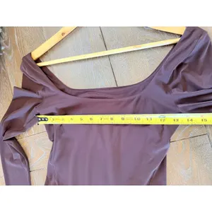 Lululemon‎ Wundermost Square Neck Long Sleeve Bodysuit Women Espresso Small thumbnail 6