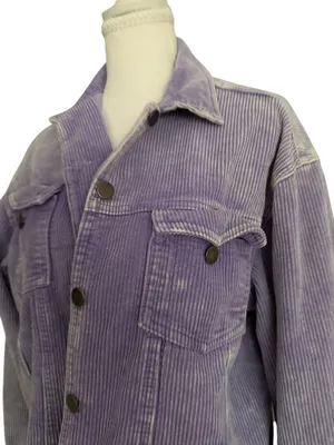 POL Purple Corduroy Button Jacket Size Medium thumbnail 2