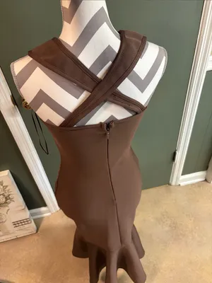 Express Brown Sleeveless Mermaid Hem Maxi Dress thumbnail 2