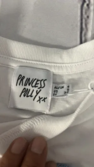 Princess Polly Organic Cotton Take Care Baby Tee Sz 0. thumbnail 3