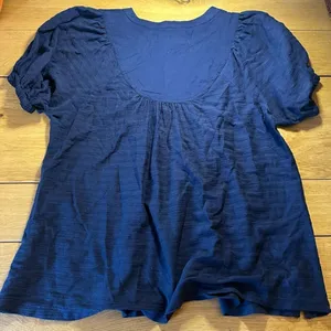 Anthropologie baby doll blouse navy large thumbnail 8