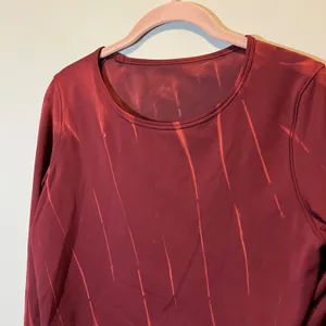 Lululemon Red Orange Tie Dye Wunder Train Cropped Long Sleeve Athletic Shirt 10 thumbnail 2