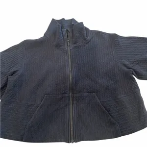 Lululemon Textured Cropped Jacket Zip Up Black Women's Size‎ M/L thumbnail 11