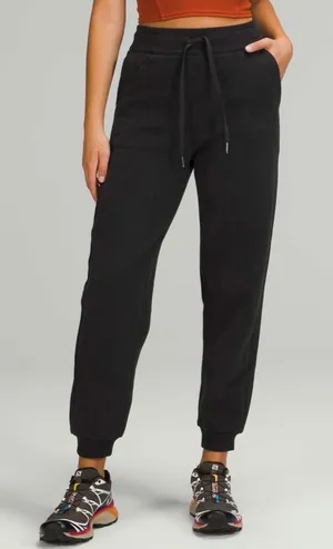 Lululemon‎ Scuba Relaxed High Rise Jogger Black Lightweight Drawstring Size 8 thumbnail 1