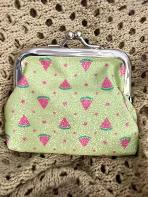 Sparkling Green Watermelon Kiss-Lock Coin Purse ~ Glitter Accessories thumbnail 2