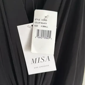 NEW MISA Los Angeles Domino Draped Mini Dress in Black XS thumbnail 10