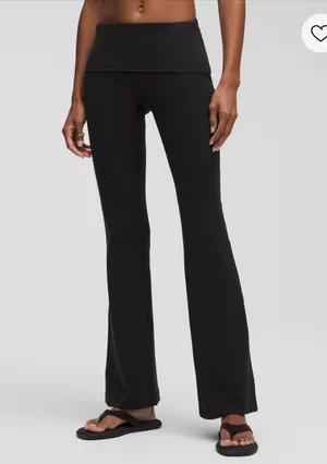 Fold Over Flare Leggings Black Size 8 thumbnail 1