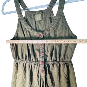 Fei Anthropologie Olive Dress Womens 4 Button Front Pockets Casual USA Pinafore‎ thumbnail 5