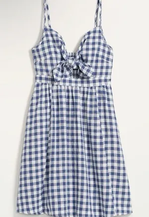 Blue and White Gingham Dress thumbnail 1