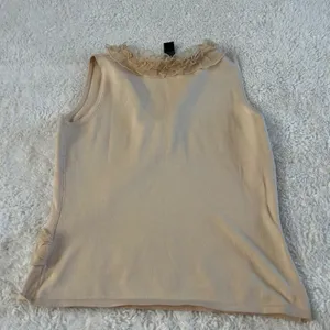 August Silk VTG Y2K Womens Silk Ruffle Top Quiet Luxury Capsule Minimalist Sz L thumbnail 2