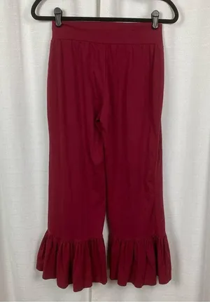 Matilda Jane Burgundy Red Big Ruffle Bottom Pants Sz.S thumbnail 9
