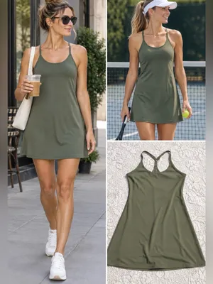 💥 Outdoor Voices The Exercise Dress Evergreen Built In Shorts Women’s S 🧡 thumbnail 2