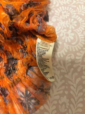 Free People Orange Floral Blouse thumbnail 5