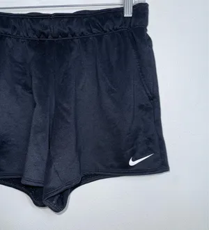Nike Dri Fit Sweat Shorts Black Logo Waistband Mid-rise Athleisure thumbnail 4