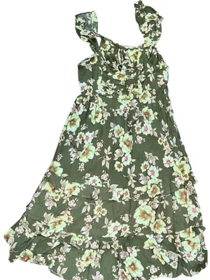 Maurice’s Floral Green Ruffled Sundress thumbnail 1