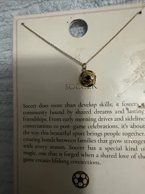 Gold Soccer Ball Pendant Necklace NWT thumbnail 1