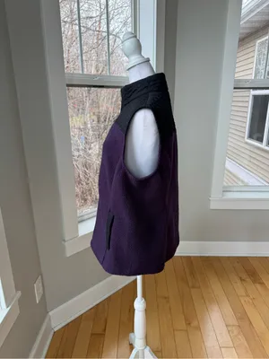 Vintage Croft & Barrow Purple and Black Quilted Fleece Vest Sz XL Petite thumbnail 2