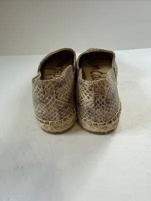 Sam Edelman Taupe Snake-Print Espadrille Flats thumbnail 5