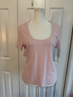 Tuckernuck Pointelle Bridgette Tee Baby Pink Size Medium thumbnail 2