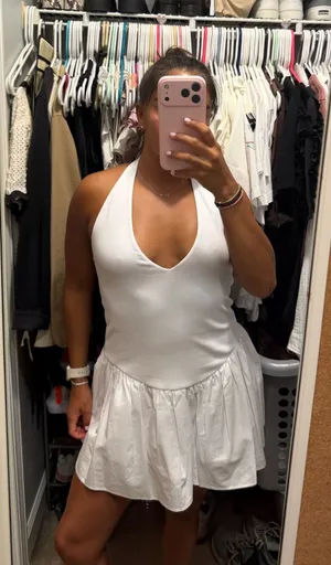 Zara white halter neck dress thumbnail 1