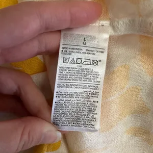 Old Navy Yellow Floral Linen Blend Mini Dress‎ L Adjustable Straps Sundress thumbnail 6