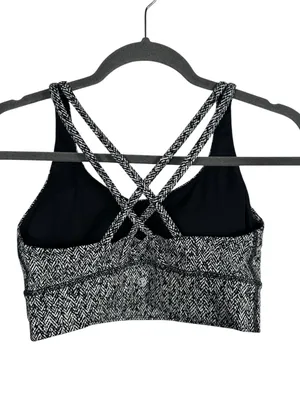 Lululemon Energy Bra Long Line Medium‎ Support B-D Cup Herringbone Black Size 8 thumbnail 4