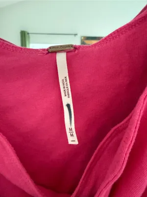 Free People Tied Up Drapey Top In Pink Phenom Size Medium thumbnail 3