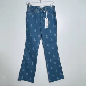 NWT WRANGLER Westward‎ 626 High Rise Bootcut Paisley Print Indigood Size 26 x 32 thumbnail 4