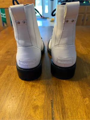 Sorel White Combat Boots with Black Laces thumbnail 3