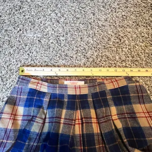 Pendleton Vintage Wool Cailean Tartan Plaid Pleated Midi Skirt‎ Blue Tan Size 12 thumbnail 6