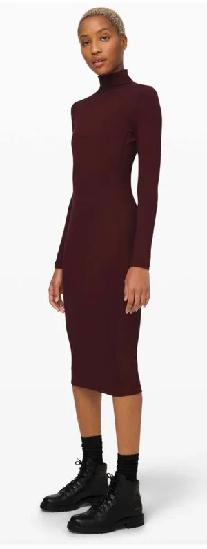 Lululemon Its Rulu Mock Neck Dress, Garnet thumbnail 1