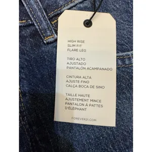 Forever 21 Blue Denim Flare Leg Jeans Daisies-High Rise‎ Size 29 60's thumbnail 8