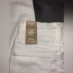 NWT Madewell Women's‎ White Button Fly Jeans-10”High Rise Skinny Crop- Size 23 thumbnail 2