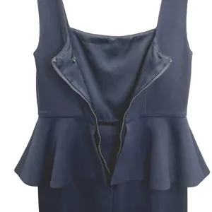 Alice + Olivia Employed Peplum Mini Dress 2 Navy Blue Sheath Sleeveless‎ Fitted thumbnail 7