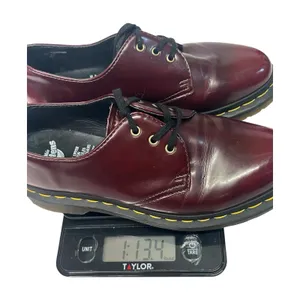 Dr Martens Oxford Shoes Womens 5 Red Oxblood Vegan Derby AirWair Goth Chunky thumbnail 12