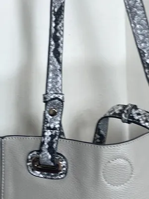 Michael Kors Light Gray Tote with Snake-Print Trim thumbnail 8