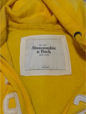 Abercrombie & Fitch Vintage Y2K Yellow Logo Full Zip-Up Hoodie thumbnail 3