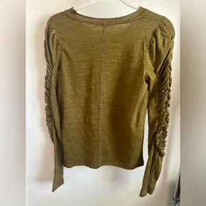 FREE PEOPLE WE THE FREE DARK Olive Green Top. thumbnail 2