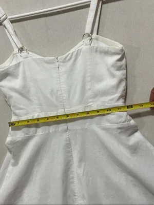 Love Riche White Bow-Front Mini Dress with Adjustable Straps thumbnail 6