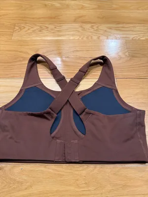 Girlfriend collective Simone high support earth brown bra size large . thumbnail 4
