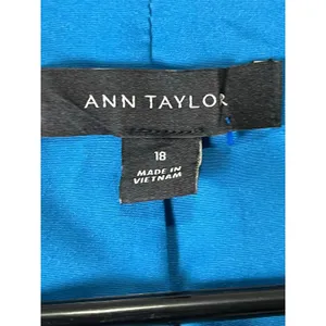 Ann Taylor The Hutton Blazer Twill Santorini 18 Blue One Button Blazer Career thumbnail 5