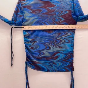 Vintage Forever 21‎ Sheer Top Blue XL thumbnail 10