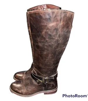 Hinge Brown Tall Distressed Leather Devin Riding Boots size 5.5 thumbnail 1