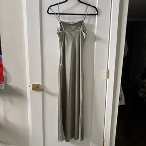 Abercrombie & Fitch Satin Slip Maxi Dress in Sage thumbnail 2
