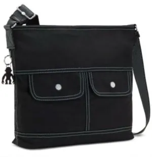 Kipling Ginnie Tote Bag black, prominent front pocket dual straps. thumbnail 1