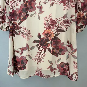 Lulus Shifting Dears Floral‎ Shift Dress Cut Out Sleeve Beige Cream Mini Large thumbnail 9